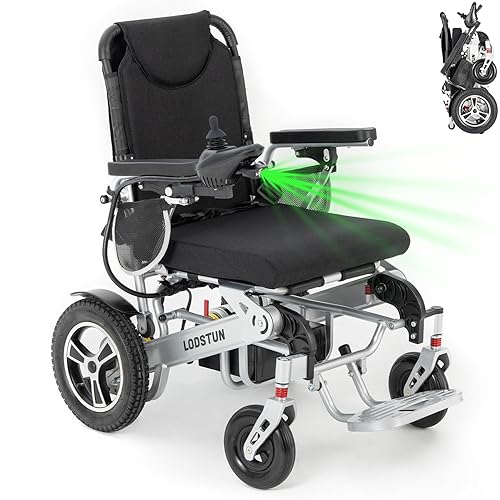 500W Electric Wheelchair for Adults & Seniors,12 Miles Long Travel Range,Compact Foldable Power Wheelchair,All Terrain Travel Motorized Wheelchairs,12A