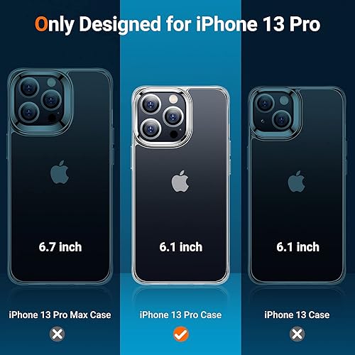 Miniatura 66 de TORRAS - Funda a prueba de golpes para iPhone 14 (contra caídas de grado militar de 10 pies), elegante, parte trasera translúcida y borde suave