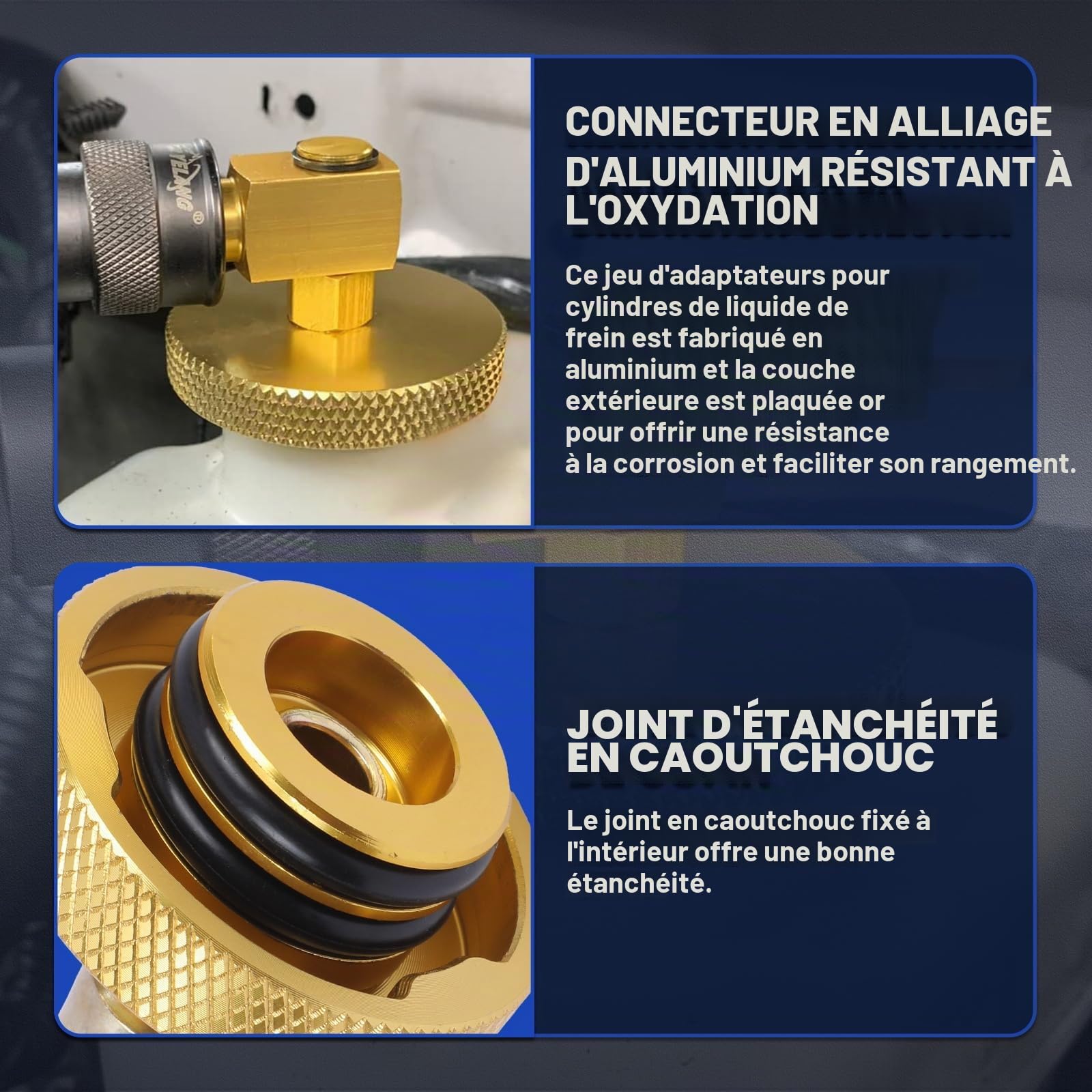 AUTOOL 17 Pièce Adaptateur de Purge de Frein avec 3 Pièce Connecteur Rapide de Purge pour la Purge du Liquide de Frein de la Plupart des Véhicules
