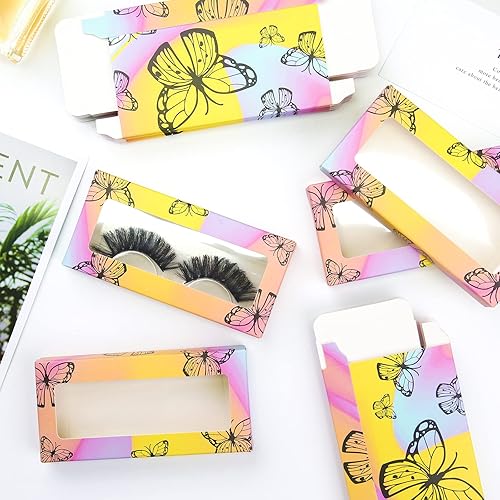 Miniatura 5 de Caja de 60 pestañas postizas, envases vacíos de almacenamiento de pestañas, 30 cajas de papel suave para pestañas con 30 bandejas, impresiones de