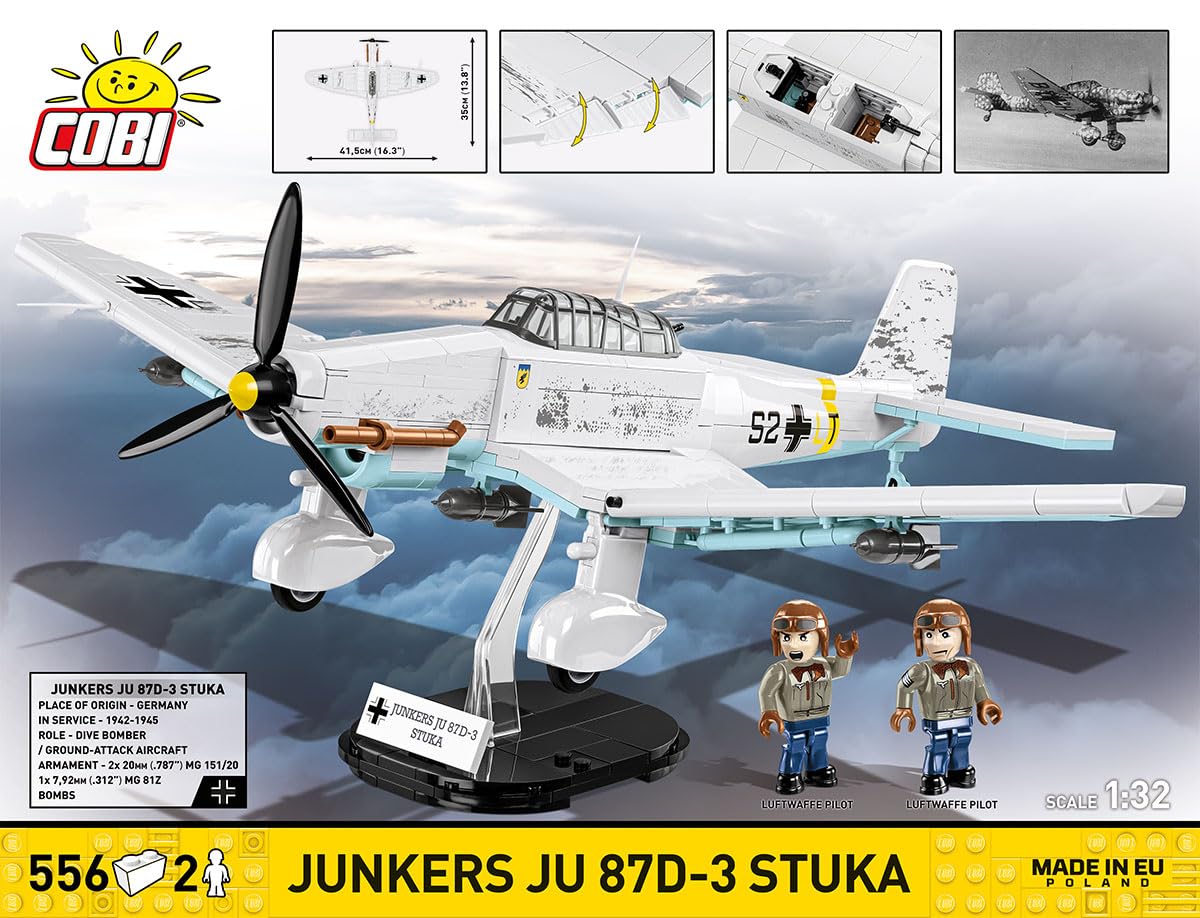 Junkers JU 87 D-3 STUKA, 350mm x 415mm x 115mm, Weiß