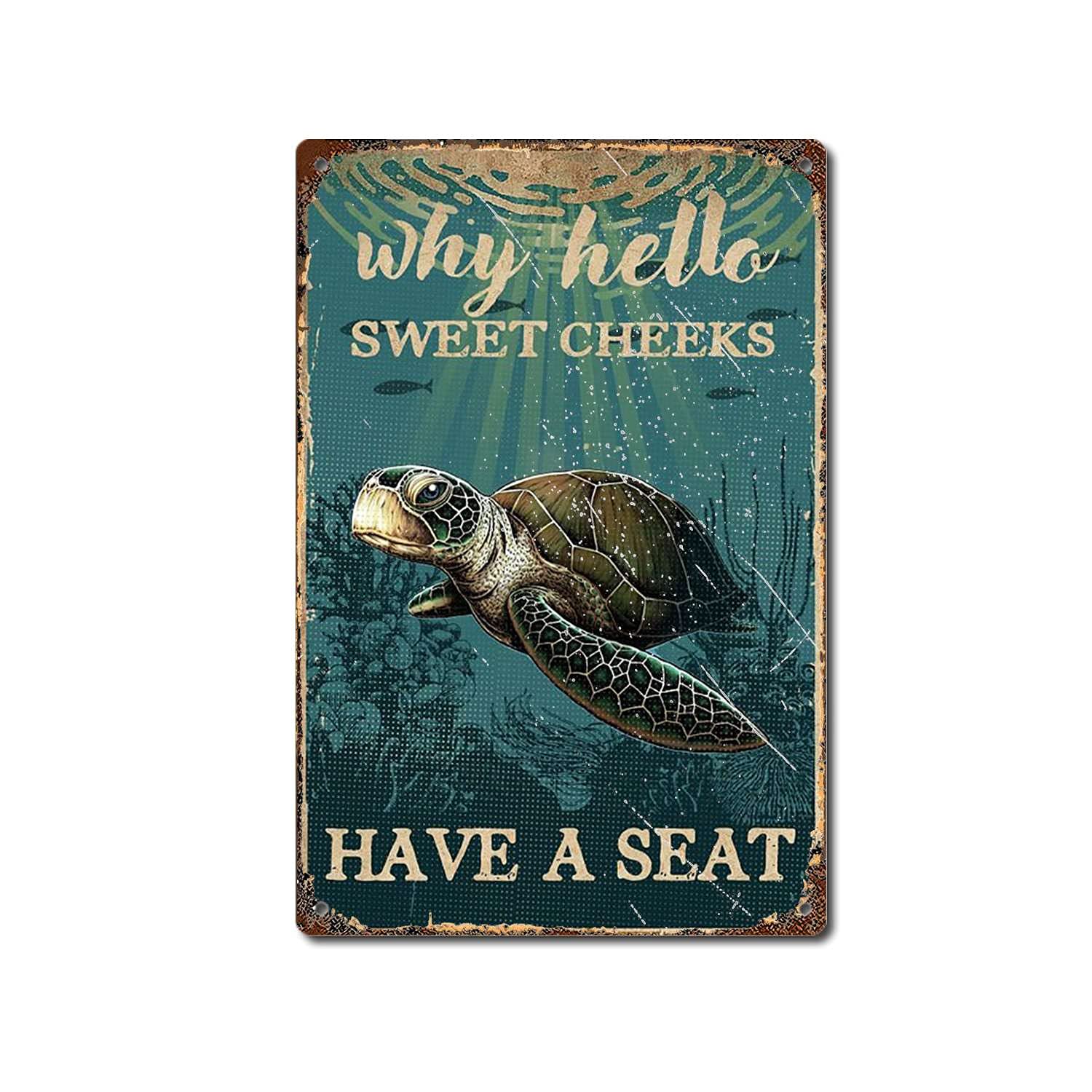 Turtle Poster Aluminum tin Logo - Metal Tin Sign Hanging Retro Plaque Kitchen Poster Cafe Bar Pub Store Man cave Art Novelty Designs 5.5x8inch
