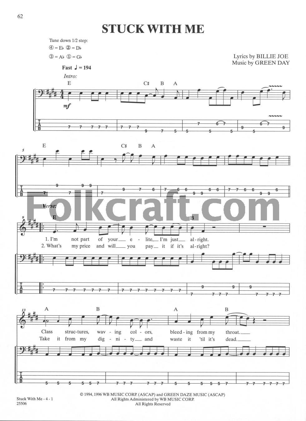 Bass Anthology: Green Day, Authentic Bass Tab Edition