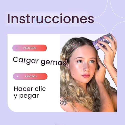 Miniatura 4 de Bolígrafo de gemas para el cabello para niñas, 240 gemas adhesivas para el cabello y herramienta de estampación, kit de joyas para el cabello para