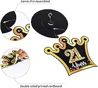 Vista 3 de 30 piezas de decoraciones de fiesta de cumpleaños 21, tarjetas decorativas para fiesta de cumpleaños 21 y remolinos colgantes para decoración