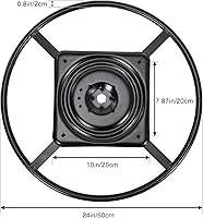 Vista 2 de Frassie Silla reclinable de 24 pulgadas con anillo giratorio de repuesto con placa de 10 pulgadas, pieza de anillo inferior de sofá mecedora