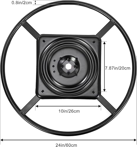 Miniatura 2 de Frassie Silla reclinable de 24 pulgadas con anillo giratorio de repuesto con placa de 10 pulgadas, pieza de anillo inferior de sofá mecedora