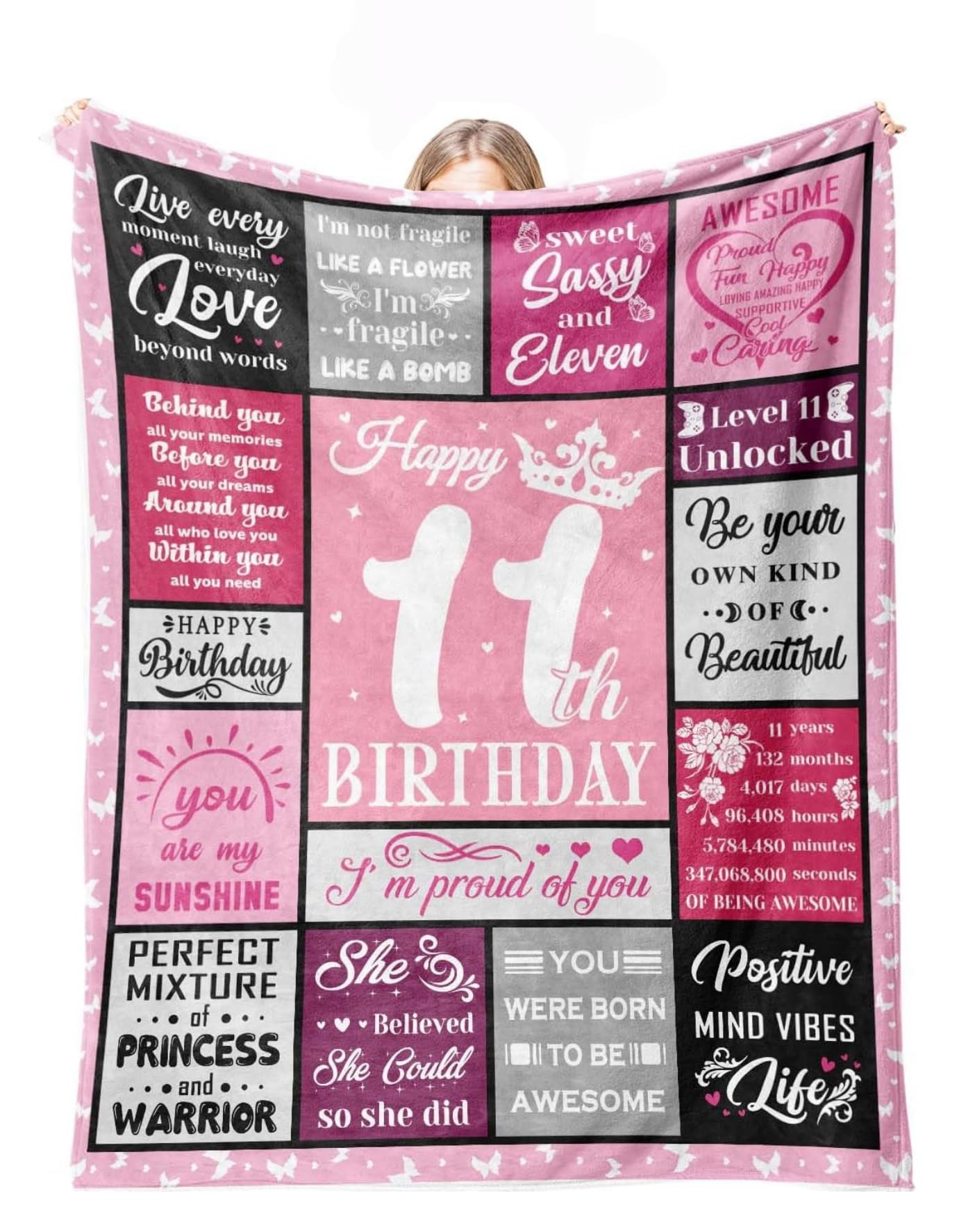 Couverture d'anniversaire 11 ans fille pour soirées cocooning