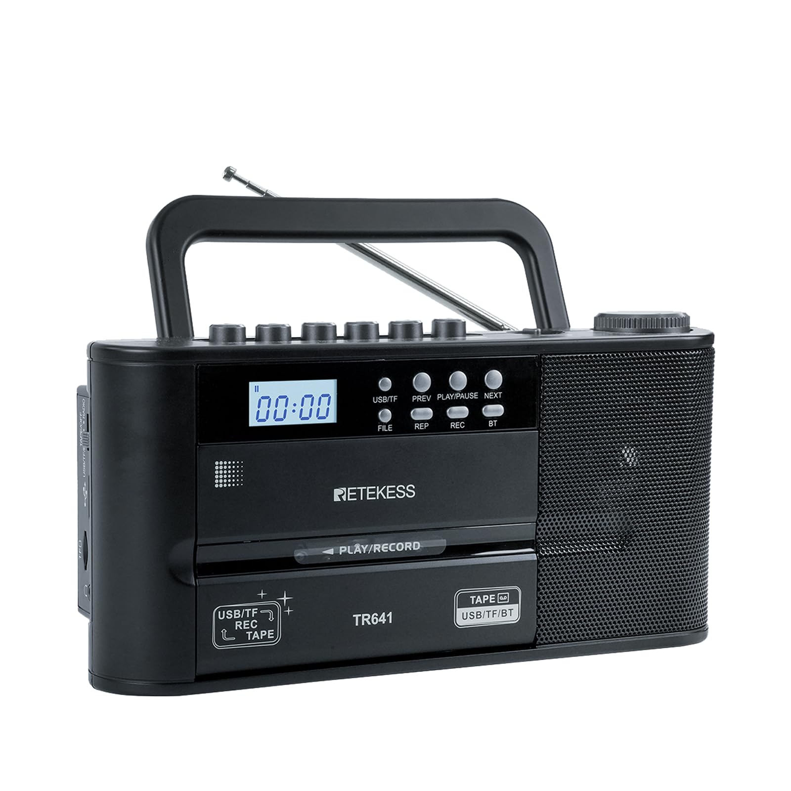 Retekess TR641 Lettore di Cassette Radio Portatile FM AM USB TF Wireless