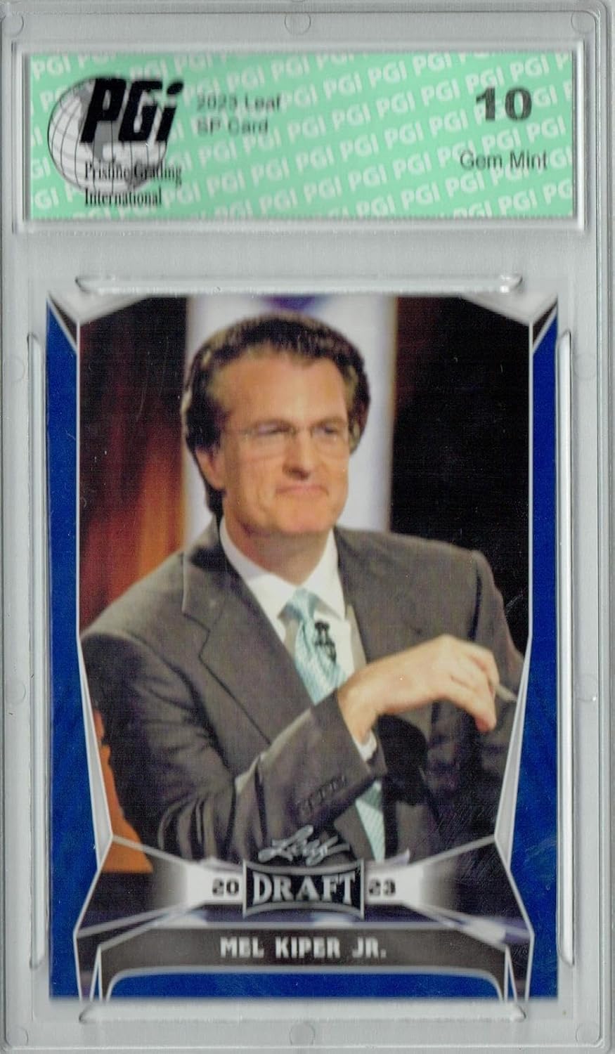 Mel Kiper Jr. 2023 Leaf Football #25 SP Fantasy Trading Card PGI 10 - Sports Memorabilia