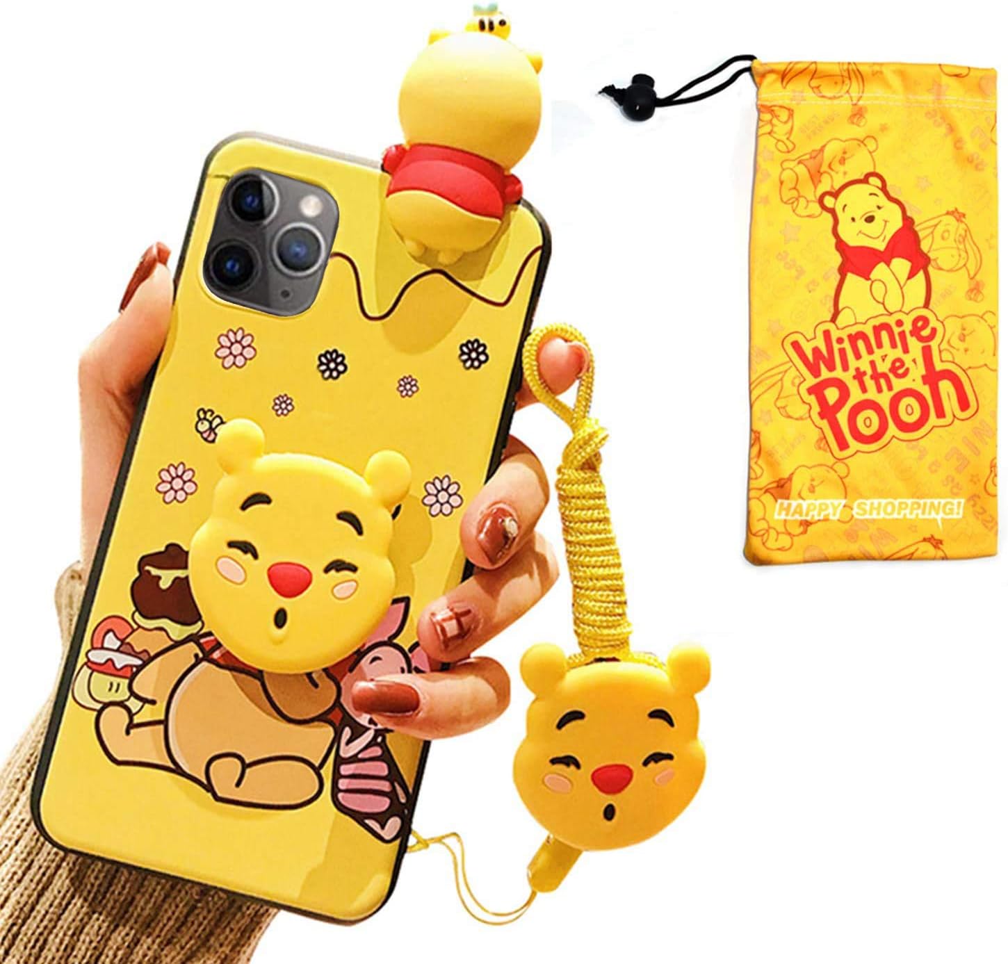 Amazon Com Vanvene Cute 3d Winnie Cartoon Funny Animal Character Case Cover Compatible With Iphone 11 Pro Case 5 8 Inch For Kids Girls And Boysfits Apple Iphone 11 Pro With Holder Lanyard Doll