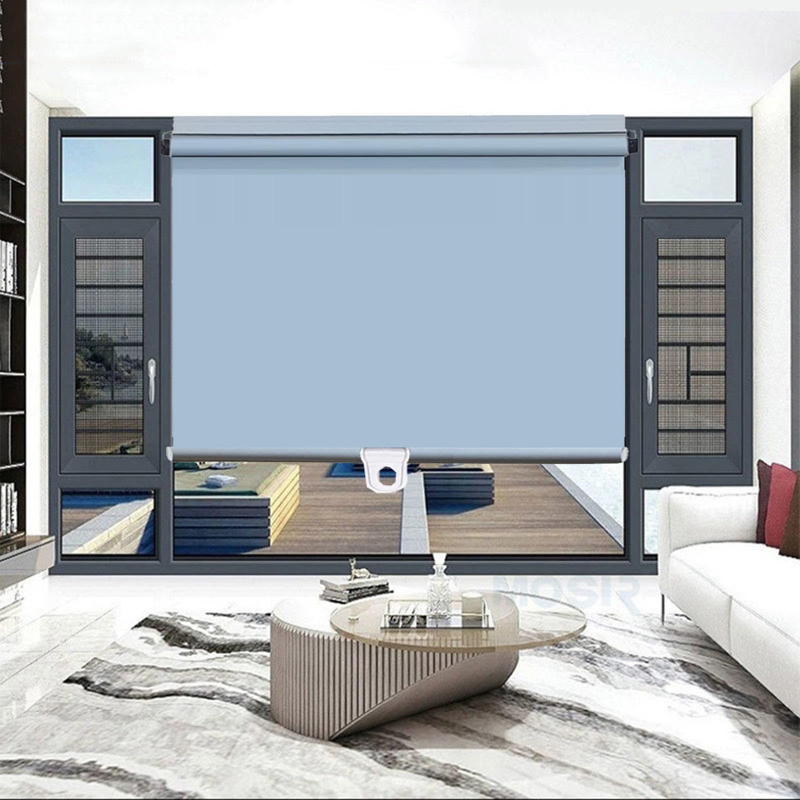 Jolan Grey Blackout Roller Shades,Sunshade Roller Blinds 40Cm 50Cm 70Cm 80Cm 100Cm 145Cm 150Cm Wide,Privacy Curtains,Temporary Blinds,Retractable Balcony Sun Shades,For Doors Windows,-50×130Cm(20*51In)