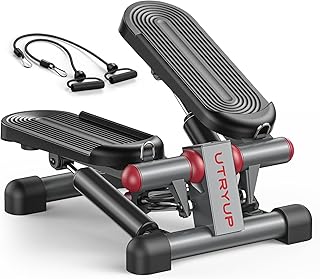 UTRYUP Mini Stepper for Home Exercise, Compact Hydraulic Stair Stepper with Resistance Bands, Quiet Fitness Machine with L... Price In India