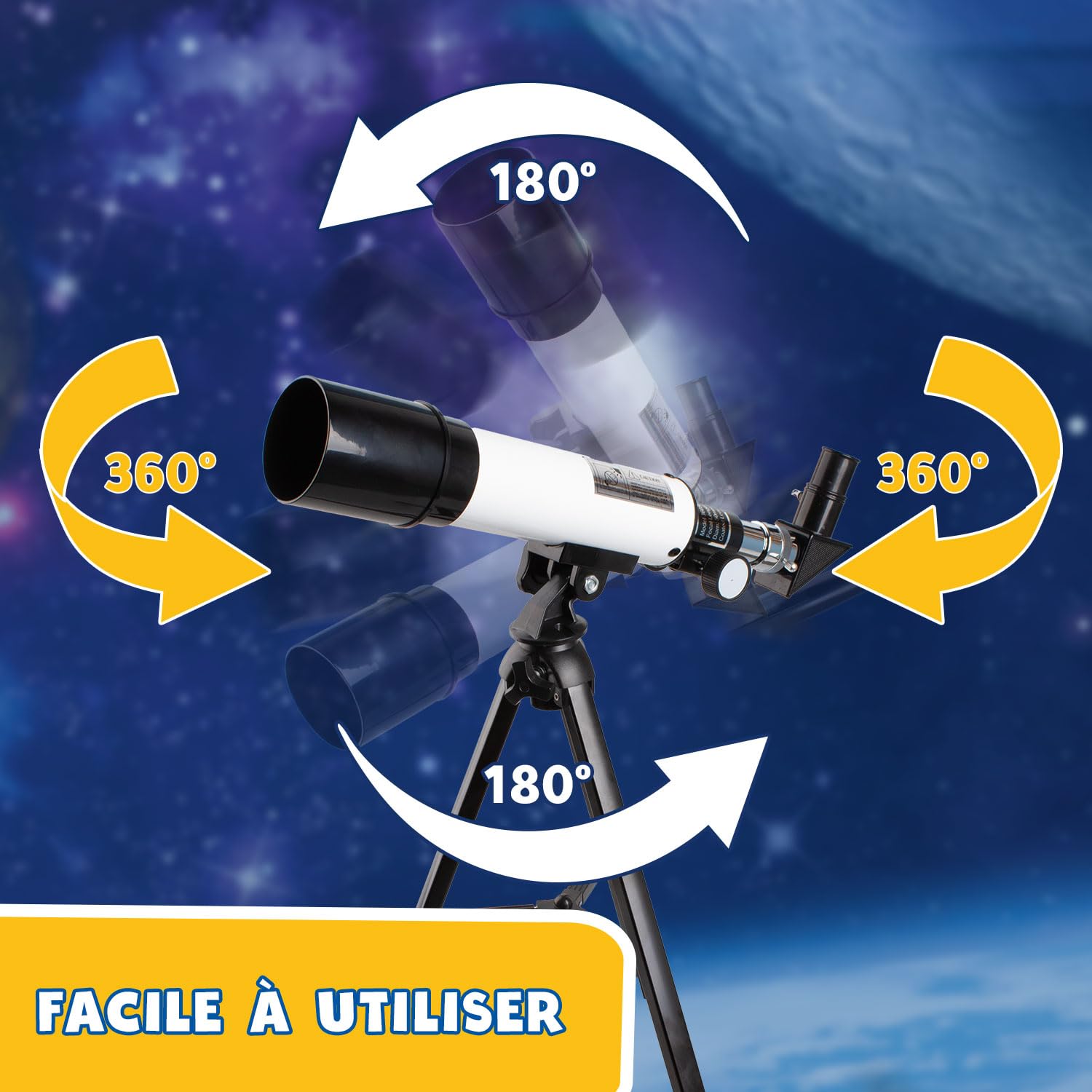 Telescope Enfant avec Application éducative | Telescope Astronomique Enfant 8 Ans Plus | Lunette Astronomique Et Terrestre | Cadeau Garçon 8 Ans