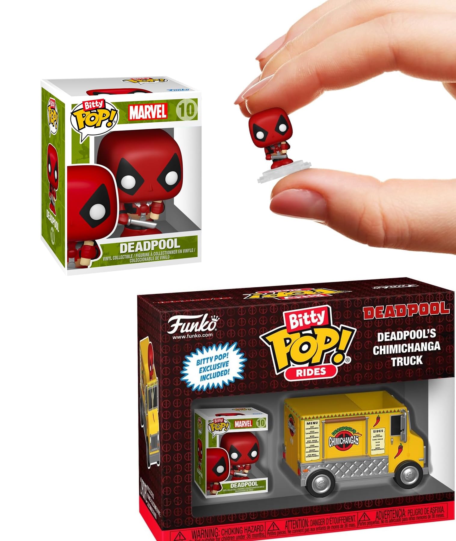 Loot Pool Marvel Deadpool #546 Pop! Vinilo incluido con mini figura de Marvel, personaje Chimichanga, 2 artículos