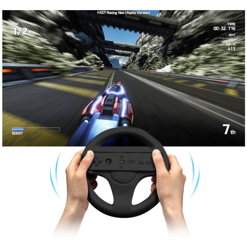 AZFUNN Mario Kart Steering Wheels,2pcs Black Racing Wh...B06XCMWGFT