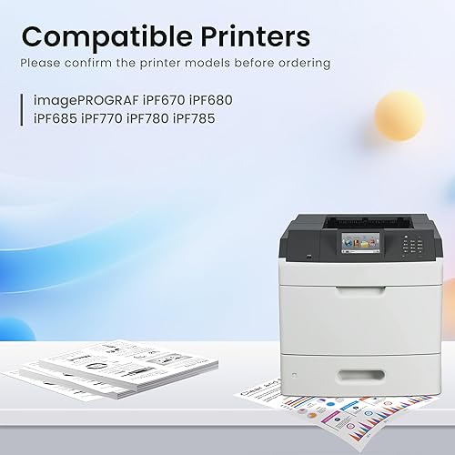 Miniatura 2 de GREENBOX PFI-107 Cartucho de tinta de repuesto para Canon PFI-107MBK PFI-107BK PFI-107C PFI-107M PFI-107Y Depósito de tinta para imagePROGRAF iPF670