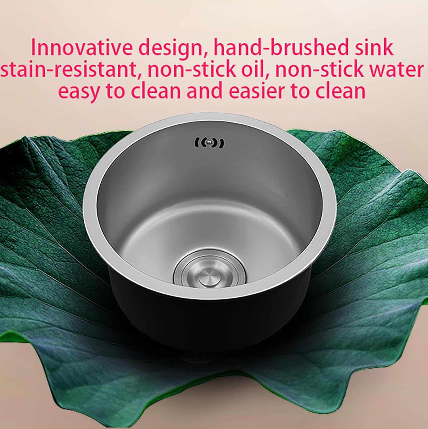 11-15.7Inch Flush Mounted Round Bar Prep Sink,Bar Round Basin Wet Bar Sink,SUS304 Undermount Stainless Steel Kitchen Sink,with Pull-Out Faucet,for Rvs,Boats,Kitchen,Silver,28 * 28cm