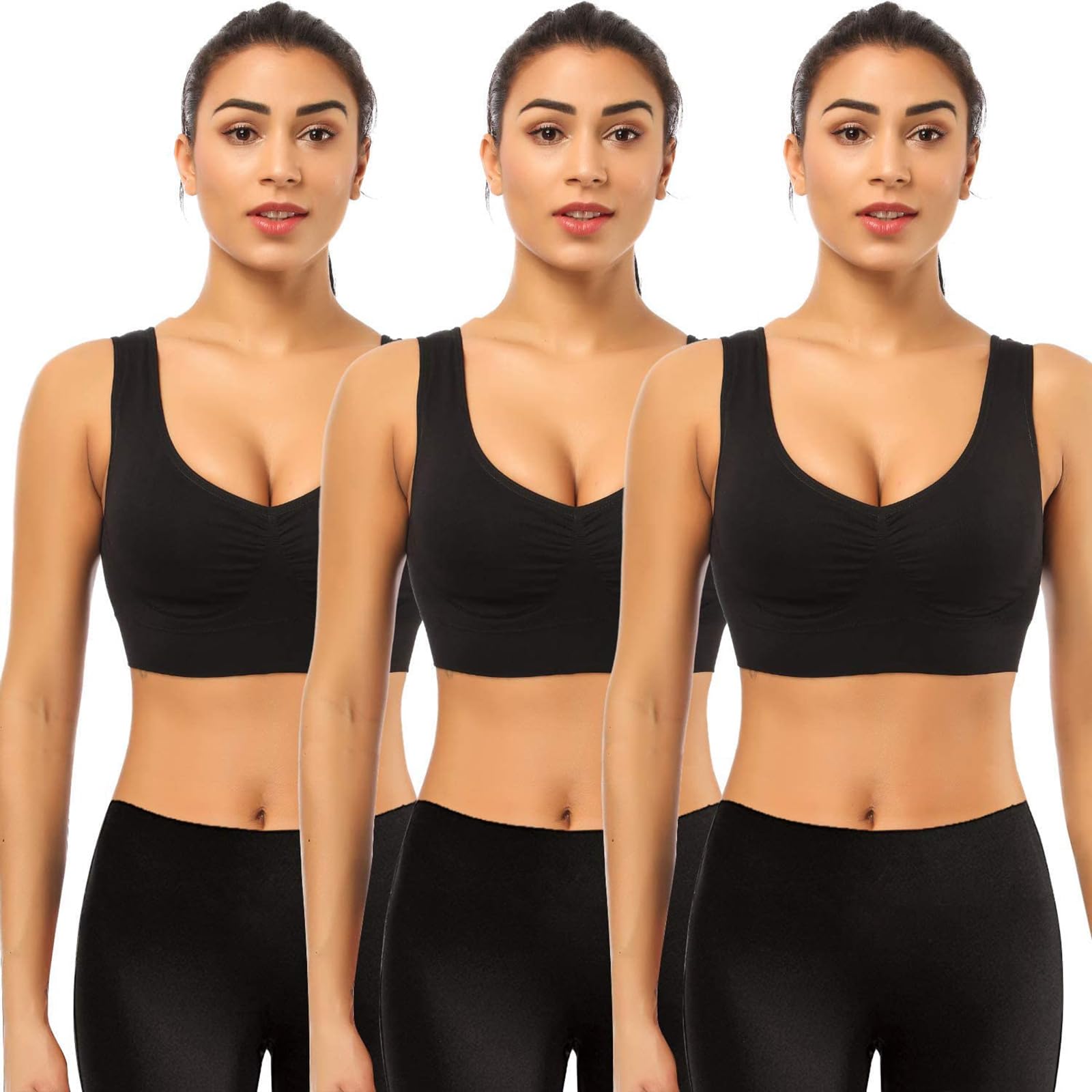 BESTENASports Bras for Women, Seamless Comfortable Yoga Bra with Removable Pads