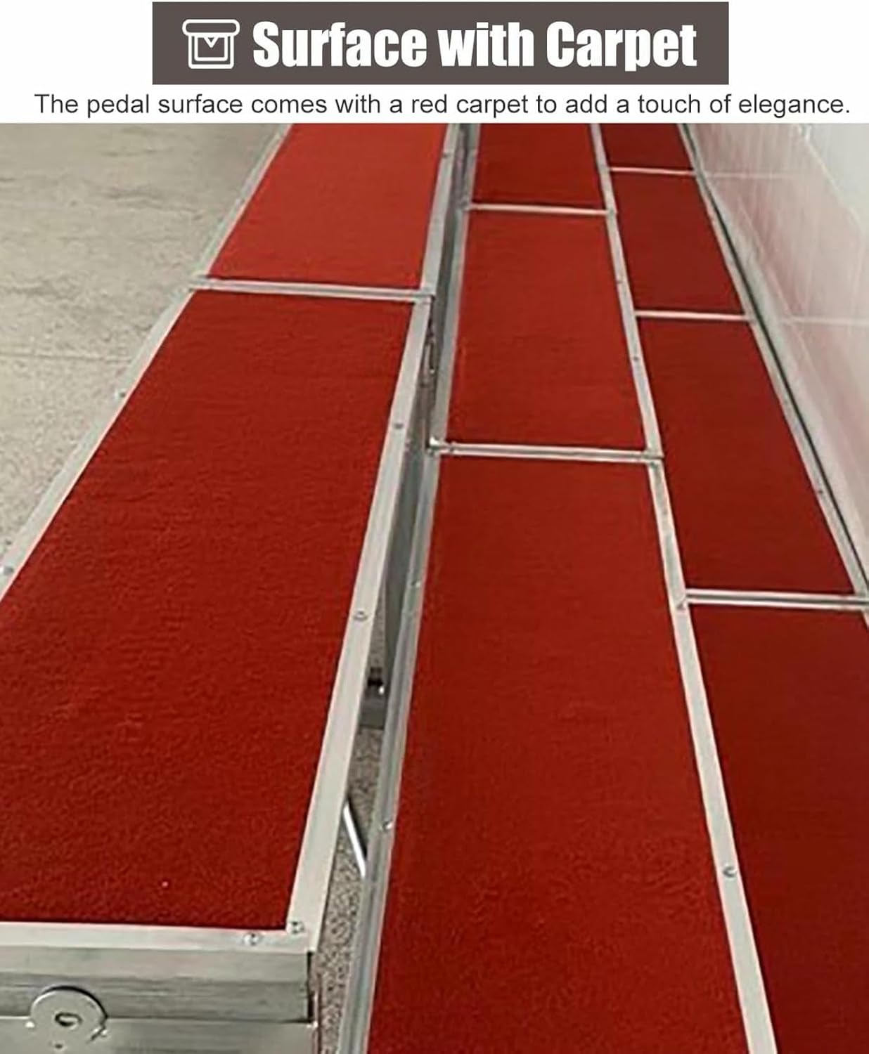 Red Choral Singing Risers with Carpet, Standing Choir Platform 1 2 3 Level, Choral Music Show Staircase Steps, Theatres Tiered Seating Bleachers