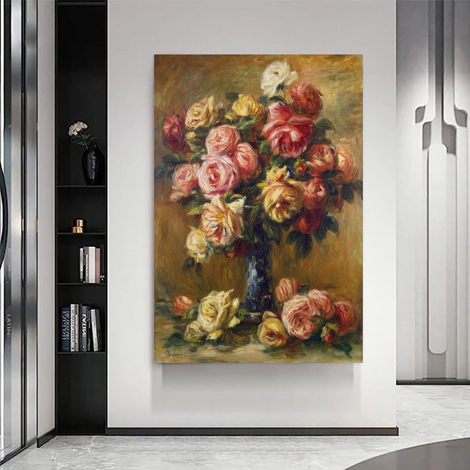 NgAnoh Stampa Su Tela Renoir Fiori E Frutta - Quadro 70x70 Cm Per Soggiorno