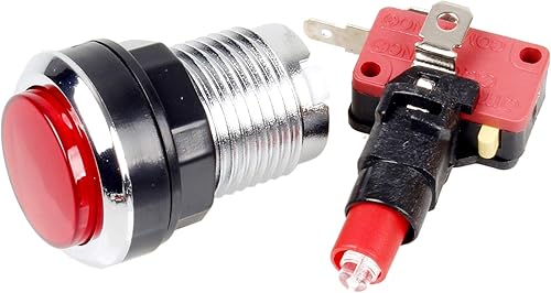 Miniatura 5 de EG STARTS 10 unidslotes cromados 1.181 in LED iluminados pulsadores con micro interruptor para juegos de máquina de arcada Mame Jamma partes 12V