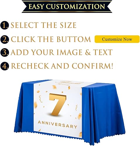 Miniatura 3 de Camino de mesa personalizado con logotipo de empresa, pancarta y letreros personalizados - Suministros para exhibición de proveedores, artículos