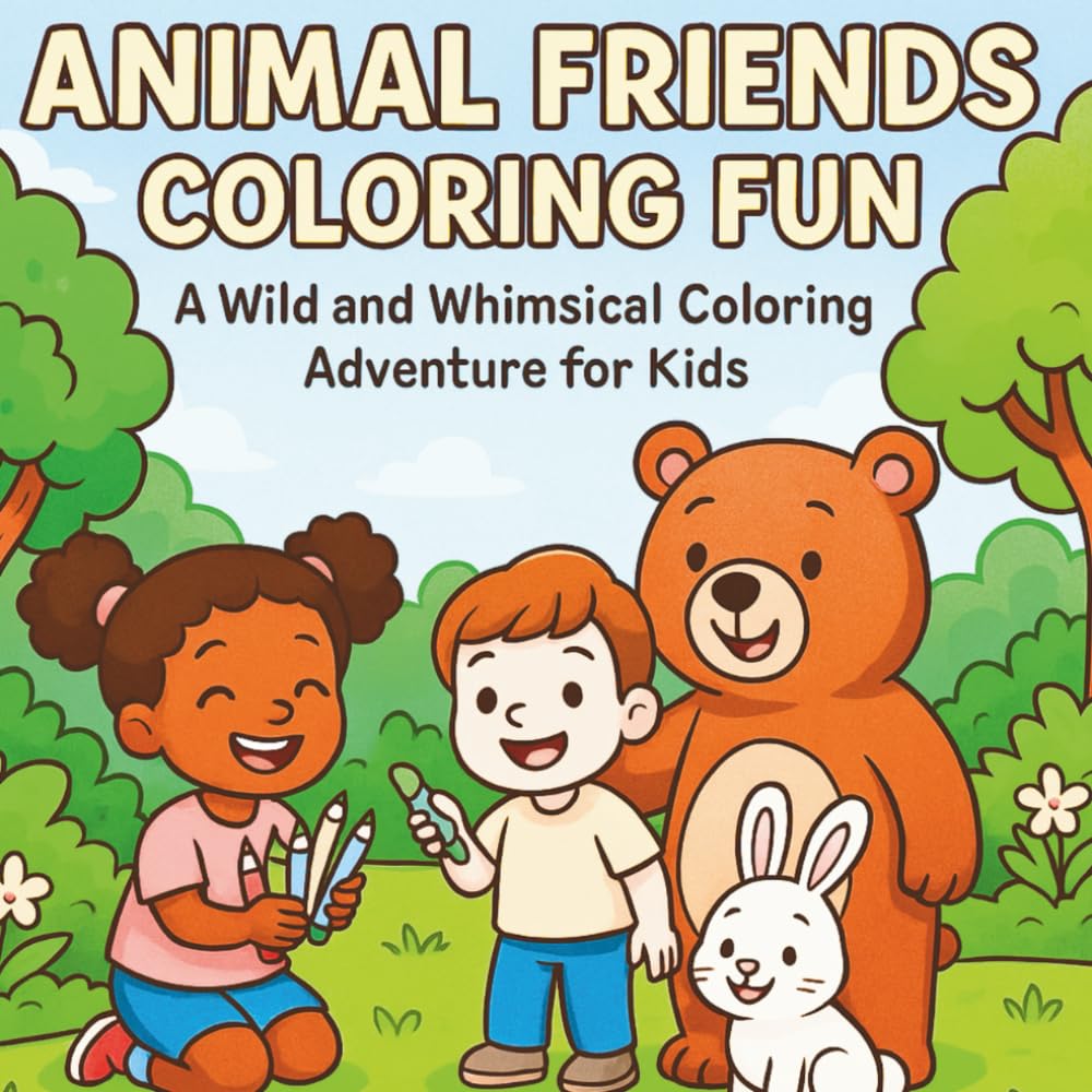 ANIMAL FRIENDS COLORING FUN: A Wild and Whimsical Coloring Adventure for Kids