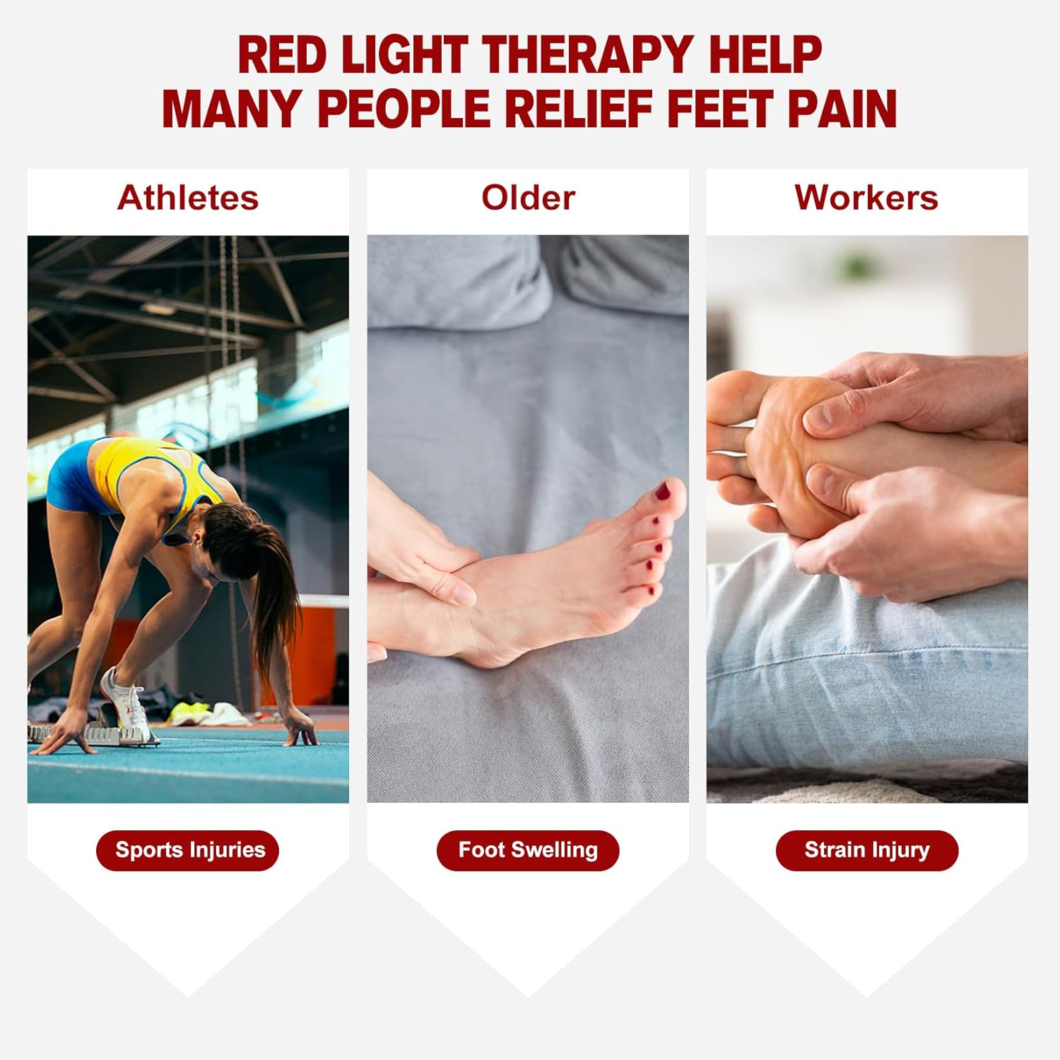 Infrared &Red Light Therapy Devices: Pain Relief 660＆880NM LED for Foot Feet Toes Instep Pain Relief FDA Cleared Device (Two Pads Set)