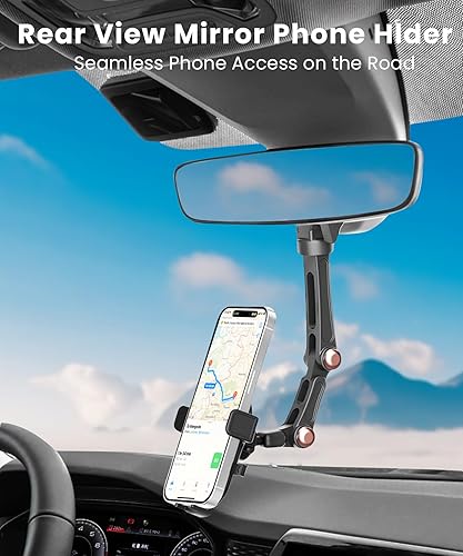 Miniatura 9 de Soporte para teléfono con espejo, soporte para dispositivo electrónico portátil. Compatible con todos los teléfonos celulares, giratorio y