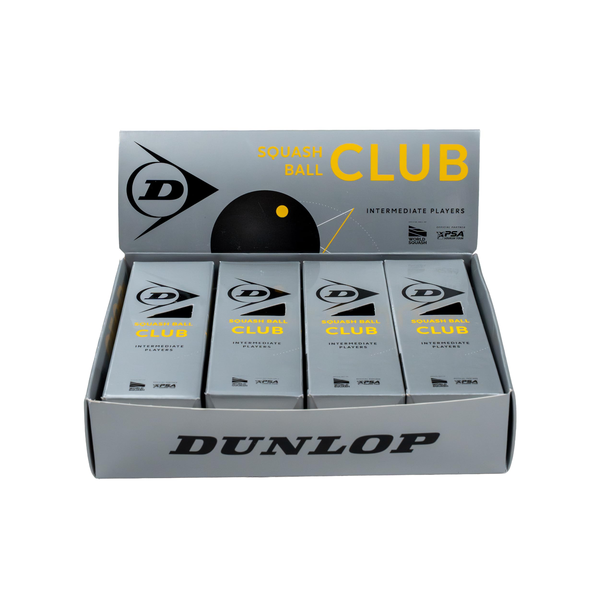 Dunlop Palline da squash Club, 1 punto giallo