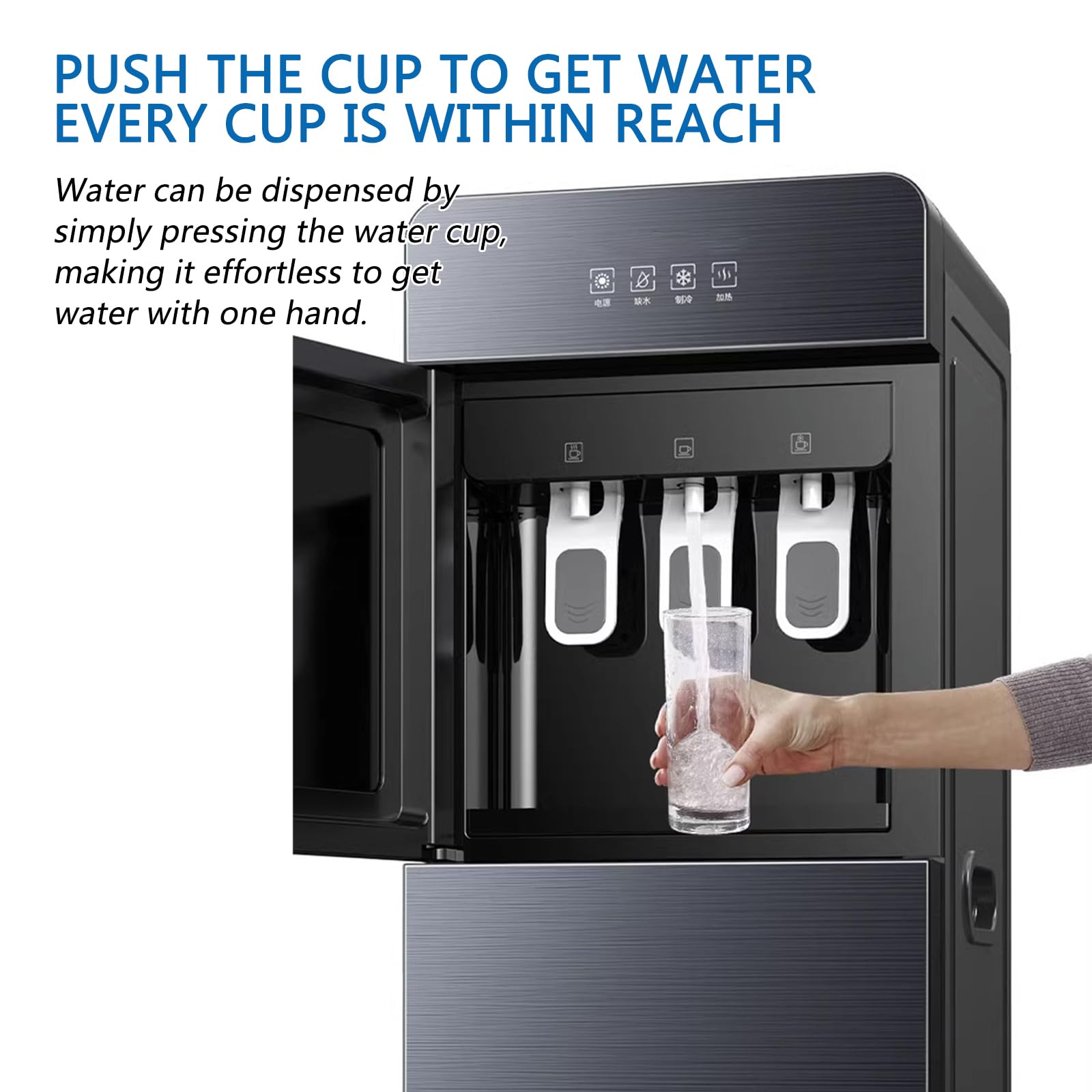 LINLIUA Bodenwasserspender, bodenstehender Wasserspender mit Bodenbeladung, sofortiges Kochen, vertikaler Wasserspender, für Büro-Besprechungsräume, leicht zu reinigen und zu warten A