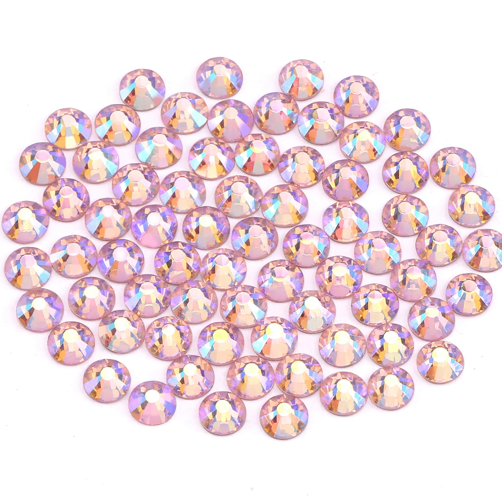 Diamantes de imitación SS16 (3,8-4,0 mm), parte trasera plana, cristal rosa AB