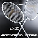 Hundred Powertek Star (2 Strung Rackets with 1 Full Cover) with 2pc Nylon Shuttlecocks (White) gallery image