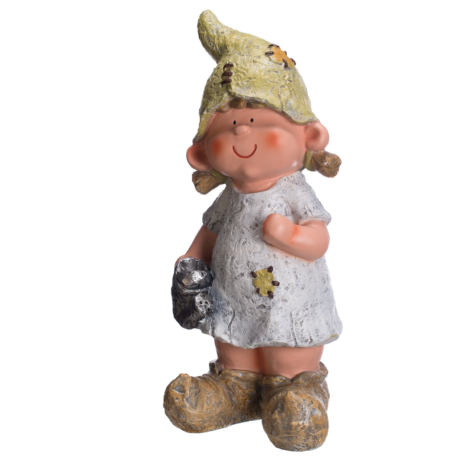 Figura Da Giardino Gnomo Femmina 55 Cm – Statuetta In Poliresina Dipinta A Mano, Resistente Alle Intemperie Per Interni Ed Esterni, Decorazione Originale NF87119