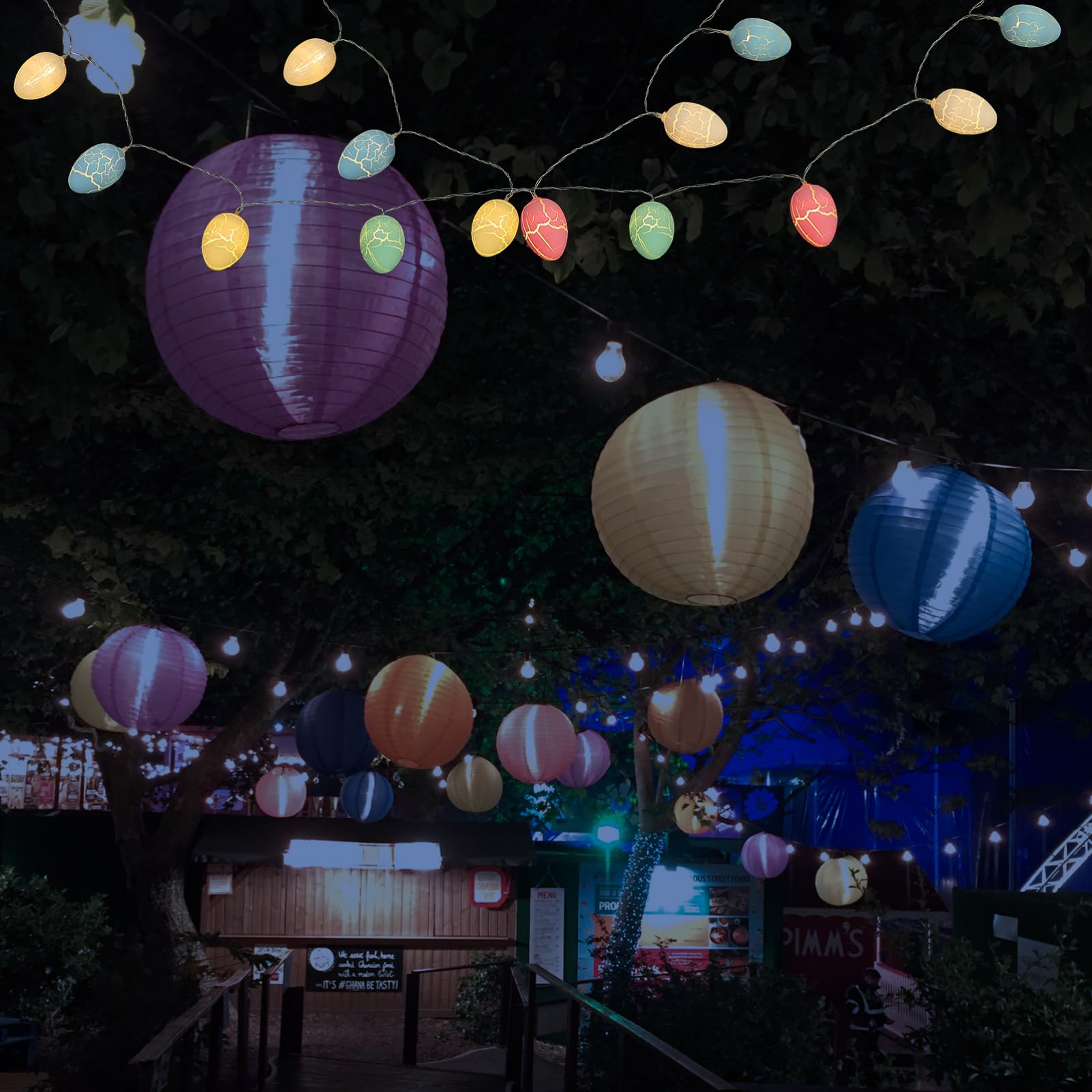3 Stück Easter Egg String Light Leds Batteriebetriebene Lichterkette für Festliche Dekoration für Ostern Hochzeiten und Partys Dekorative Lichter für Einfarbige und Mehrfarbige