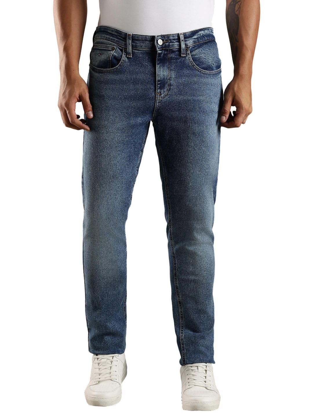 tommy hilfiger Mid-Wash Slim Fit Mid Rise Jeans-picture-25