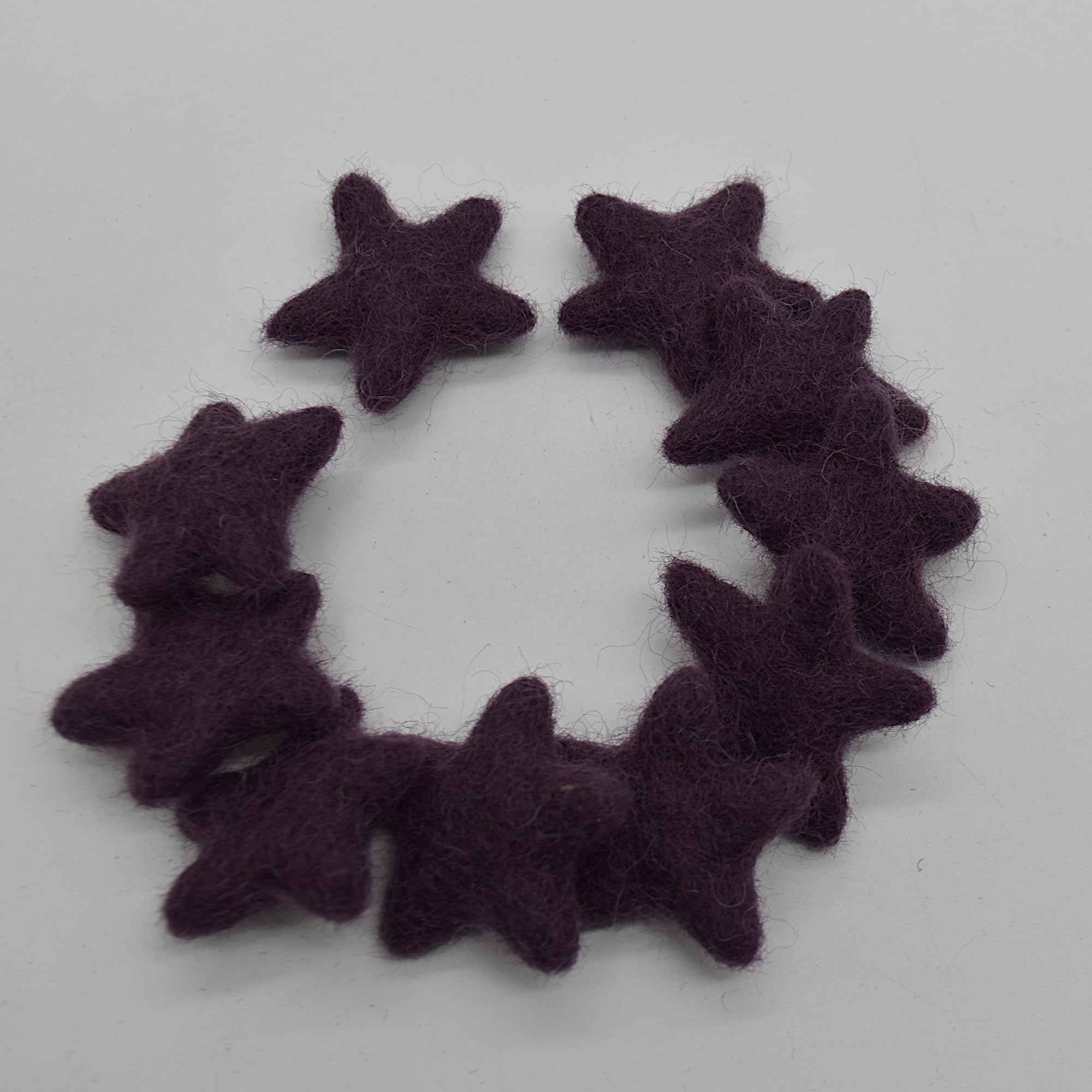 Oriental Direct 100% Wool Felt Stars - 3cm - 10 Felt Stars - Aubergine Purple โ image 1