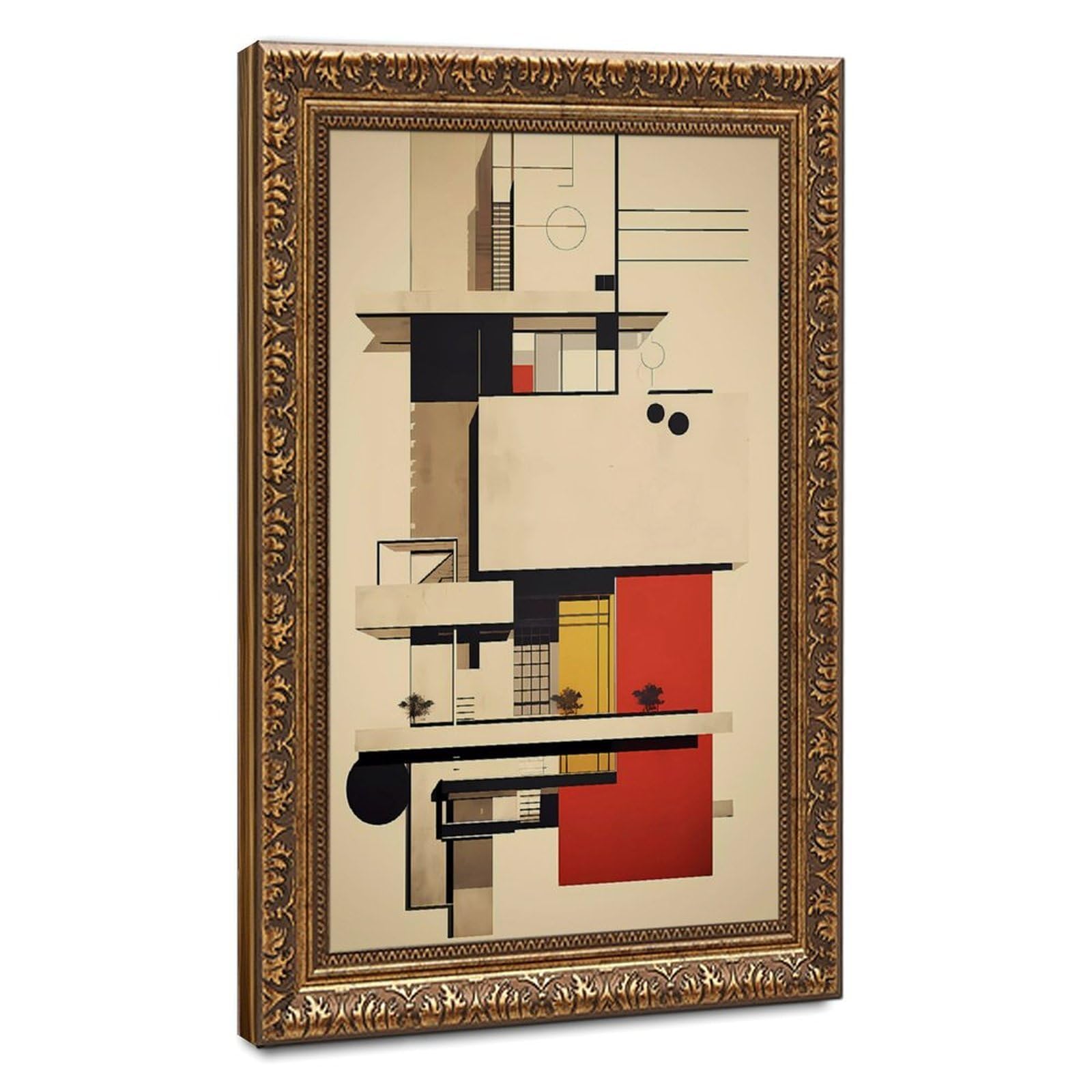 Bareronor Abstract Bauhaus Canvas Poster Bedroom Decor Landscape Office Room Decor Gift 20" L X 30" W