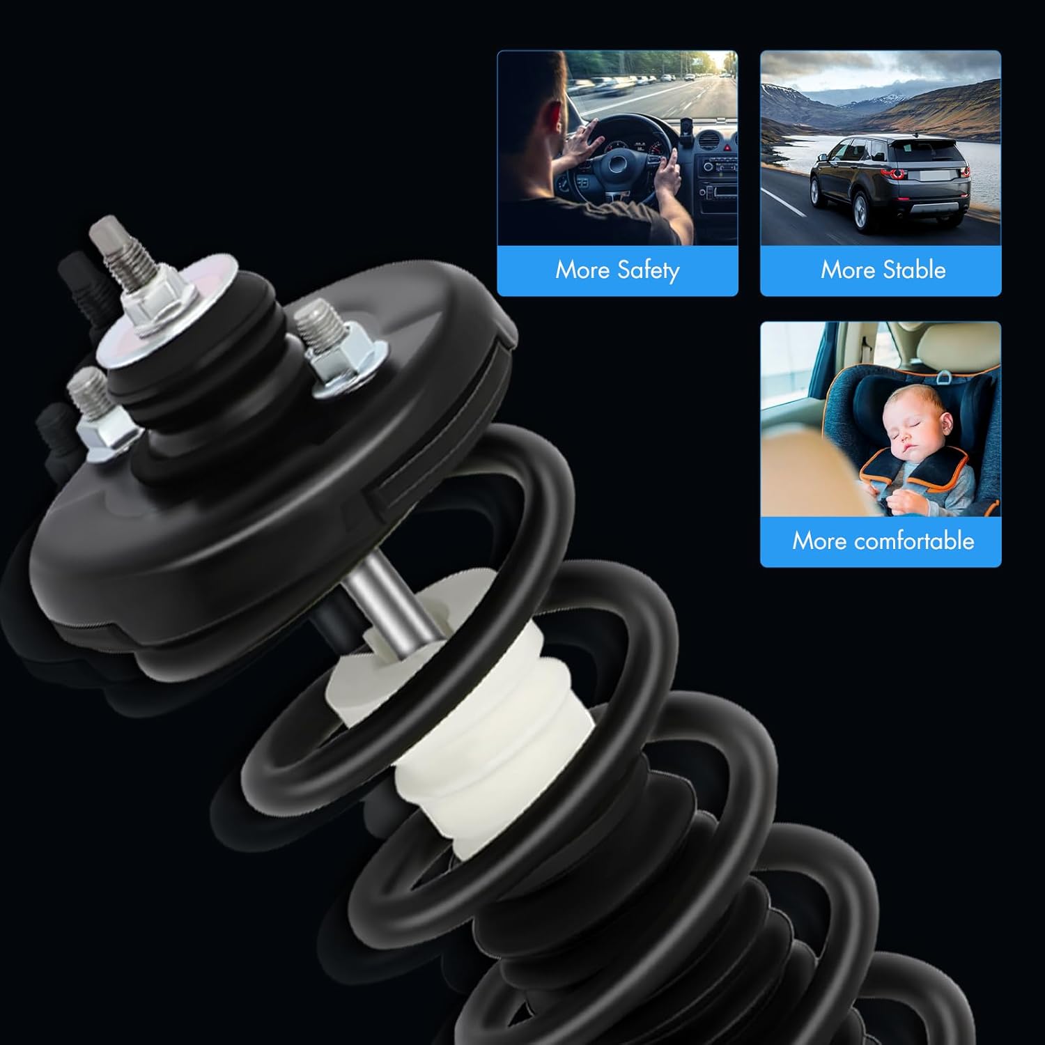 ASAPE Complete Struts Rear A Pair Fit for 2008 2009 2010 2011 2012 for Honda Accord FWD Quick-Strut Complete Strut Assembly Coil Spring Replace OE 172563