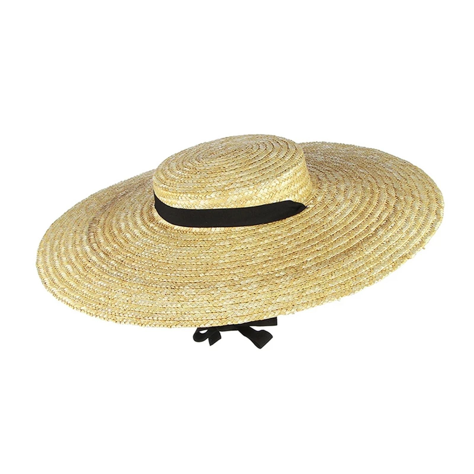 Generico Cappello di Paglia a Tesa Larga for Berretto da Spiaggia Estivo con Visiera Parasole Lunga e Cravatta Piatta