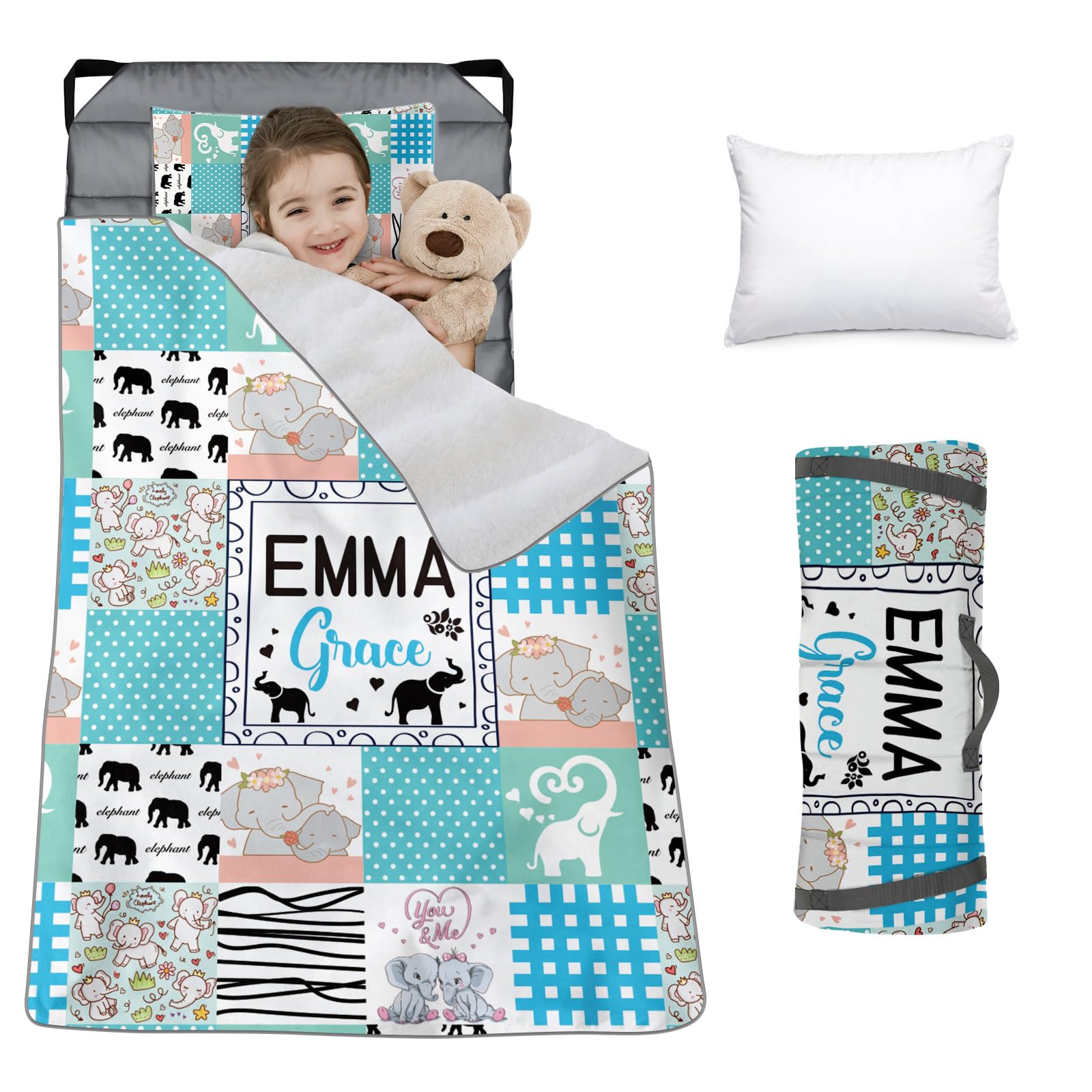Sac de couchage éléphant en flanelle pour sieste maternelle et voyage