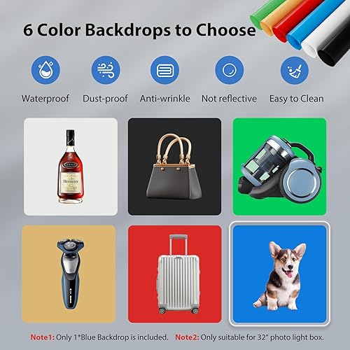 Miniatura 2 de Fondo negro para caja de luz de estudio fotográfico de 32 x 32 pulgadas antiarrugas, no reflectante, impermeable, a prueba de polvo, fondo de