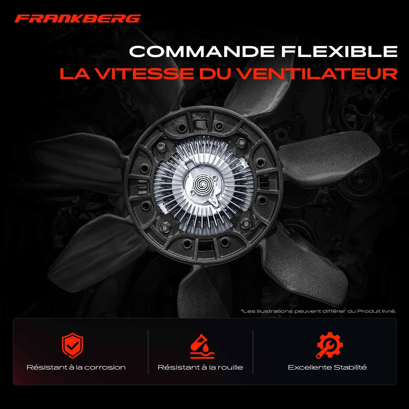 Frankberg Ventilateur de radiateur à embrayage de ventilateur