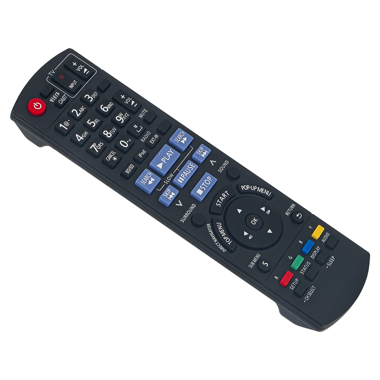 Nowy N2QAKB000072 Zamienny pilot zdalnego sterowania - N2QAKB000072 Zamiennik pilota DVD pasuje do pilota zdalnego sterowania PANASONIC DVD N2QAKB000072 SA-BT200 SA-BT300