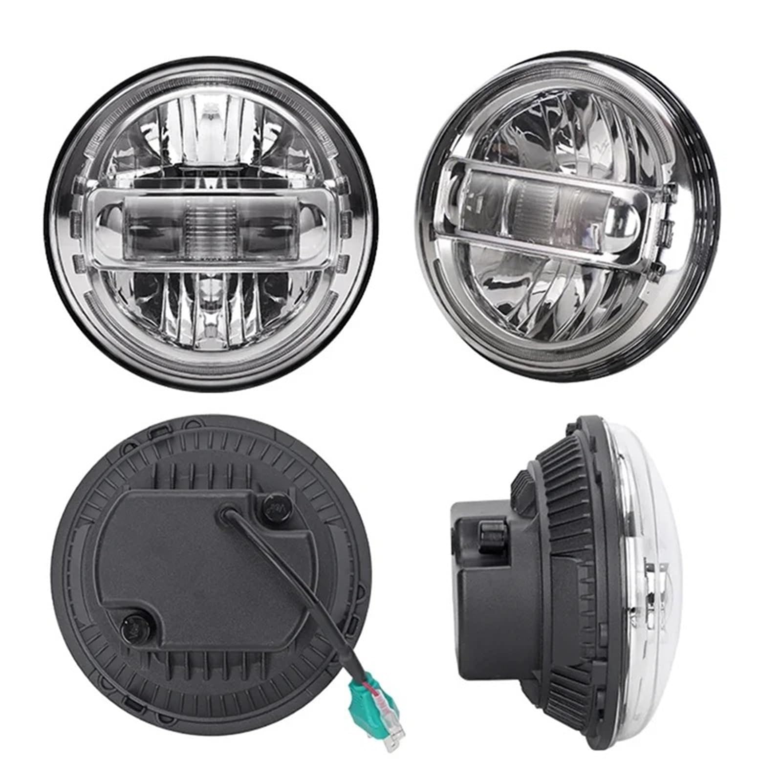 Fari Delle Auto Gruppo Ottico Anteriore A LED Da 7 Pollici, Fari A LED 12V 24V, Luce Di Marcia Diurna Per Jeep Per Wrangler JK Faro Proiettore(1PC Black)