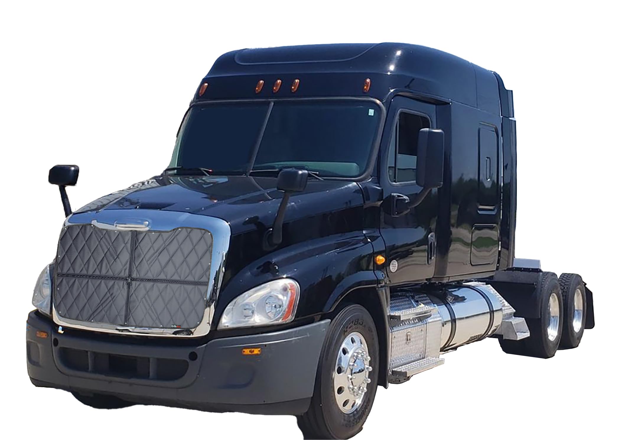 Fits Freightliner Cascadia 2017 &amp; Older (Check Picture #2 for Fitment) Quilted Winter Front Grille Cover (Includes Installation Kit)