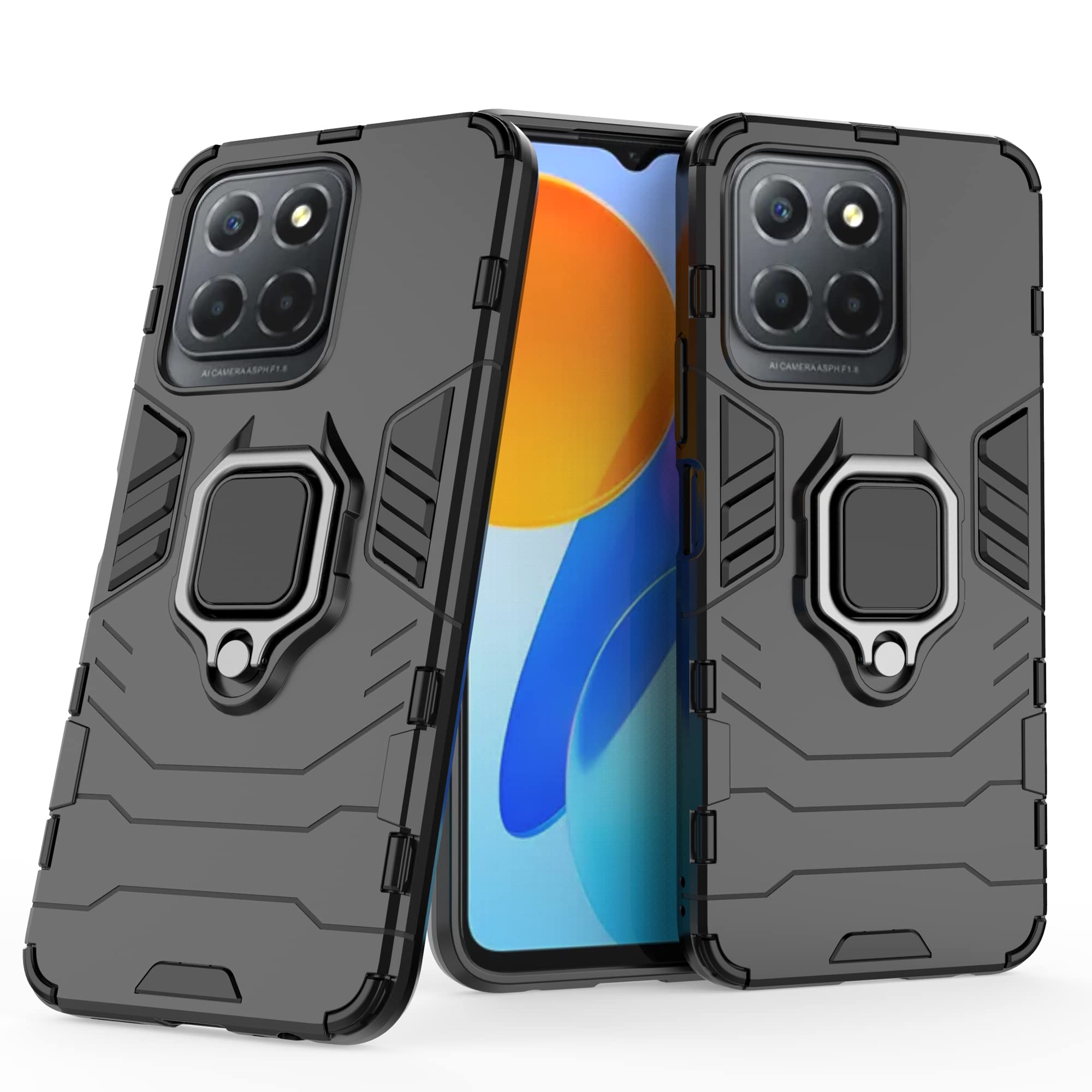 Handyhülle Für Honor X6a Mit Magnetischem Drehring – Stoßfest, Militärschutz, Auto-Halterung Kompatibel