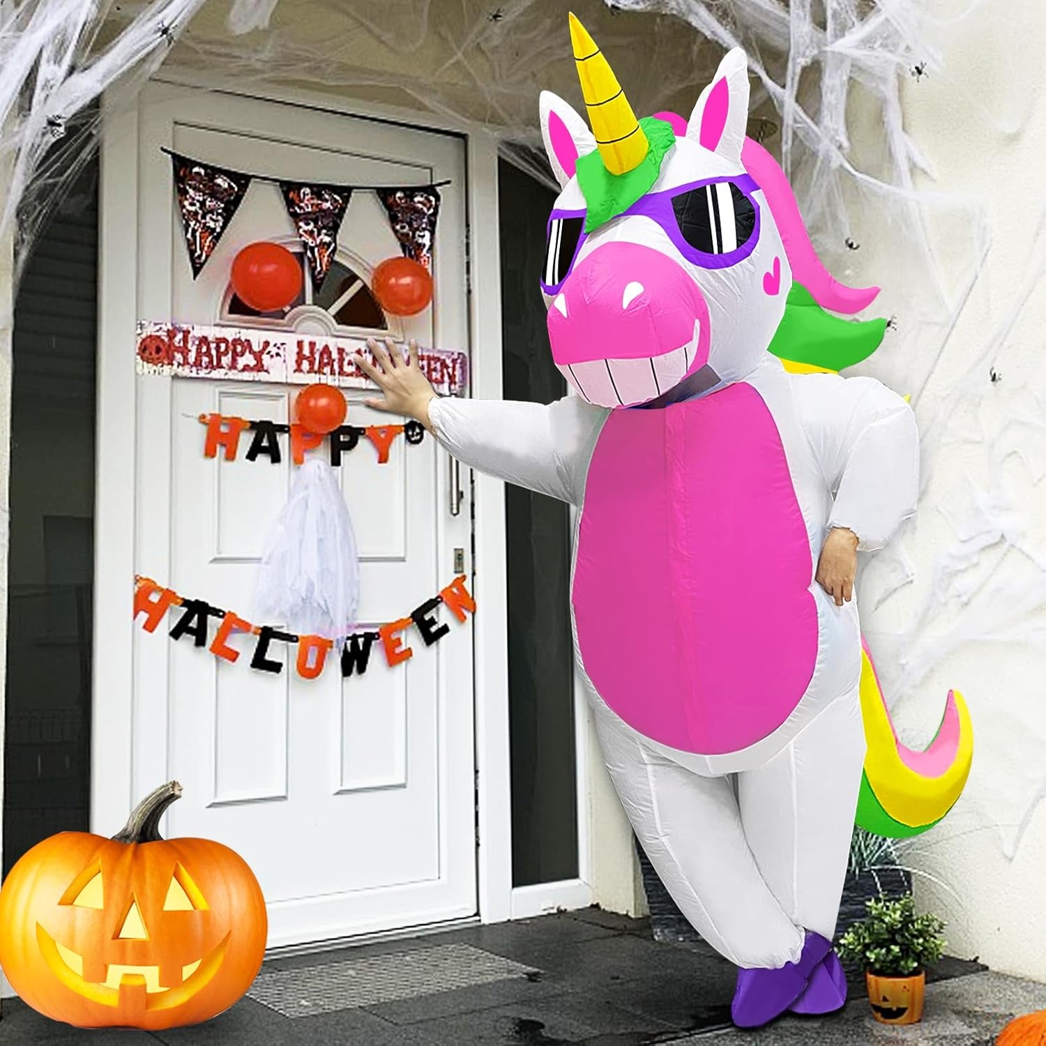 Camlinbo Halloween Inflatable Unicorn Costume for Adults Women Men Full Body Blow up Halloween Costumes Party Cosplay - Image 2