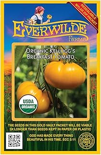 Everwilde Farms - 25 Organic Kellogg's Breakfast Heirloom Tomato Seeds - Gold Vault Packet